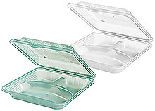 Re-usable Container, 3 compartments, shallow lid