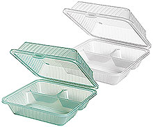 Re-usable Container, 3 compartments, high lid